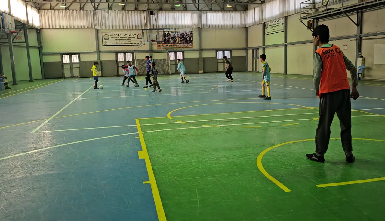 Several disabled Kids in Afghanistan playing football